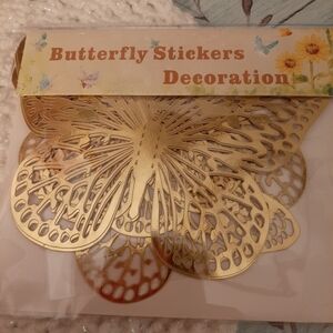 Gold foil butterfly set